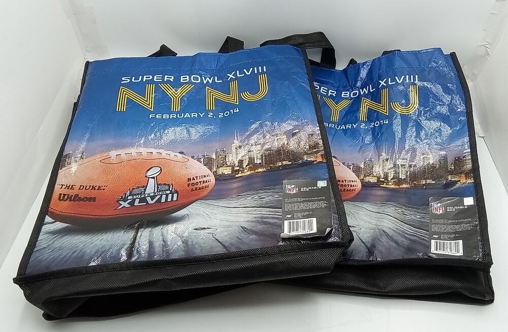 Super Bowl XLVIII NY NJ Feb 2, 2014 Set of 2 NFL Resusable Bag